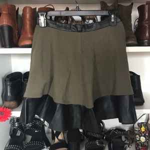 Olive green pleather skirt